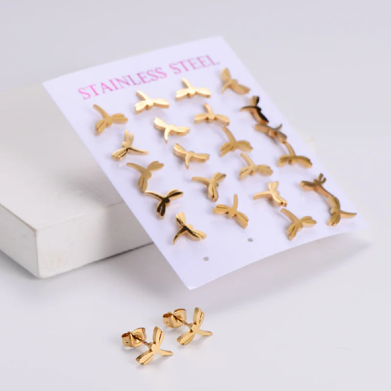 Dragonfly Earrings [12 Pairs Per Pack]]