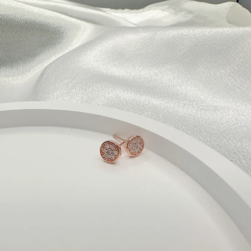 Rose Gold White Diamond 1 Pair