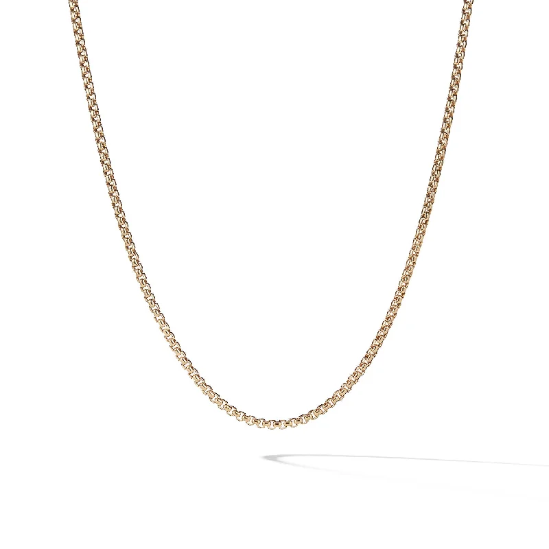 Personalized Silver Necklace-Box Chain Necklace in 18k Yellow Gold\, 2.7mm