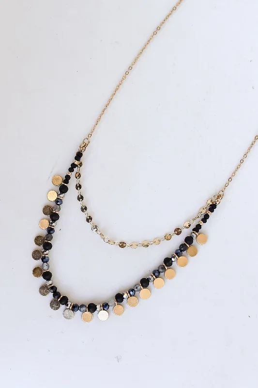 Fashion Crystal Pendant Necklace-FINAL SALE - Aspen Beaded Layered Necklace