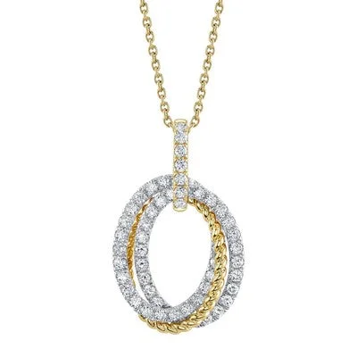 Crystal Pendant for Necklace-1.00CT DIAMOND OVAL NECKLACE