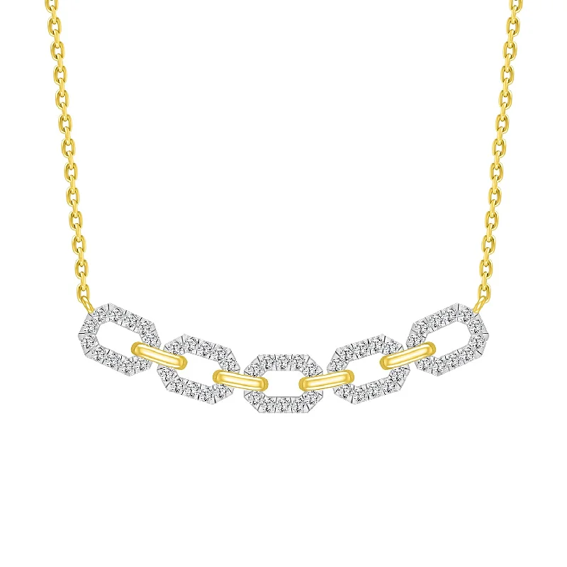 Elegant Choker Necklace-LADIES NECKLACE 0.50CT ROUND DIAMOND 10K YELLOW GOLD