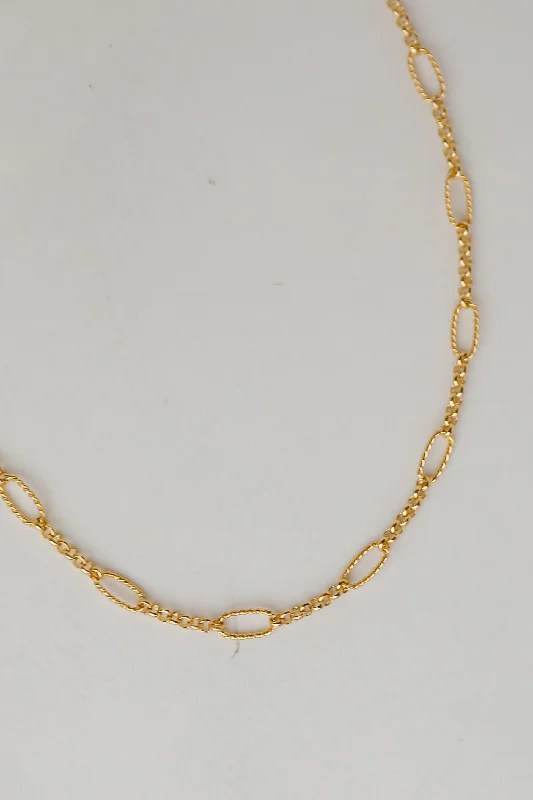 Silver Pendant with Diamonds-Rylie Gold Chain Necklace