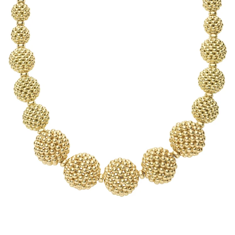 Minimalist Diamond Necklace-Caviar Gold 18K Gold Caviar Beaded Ball Necklace