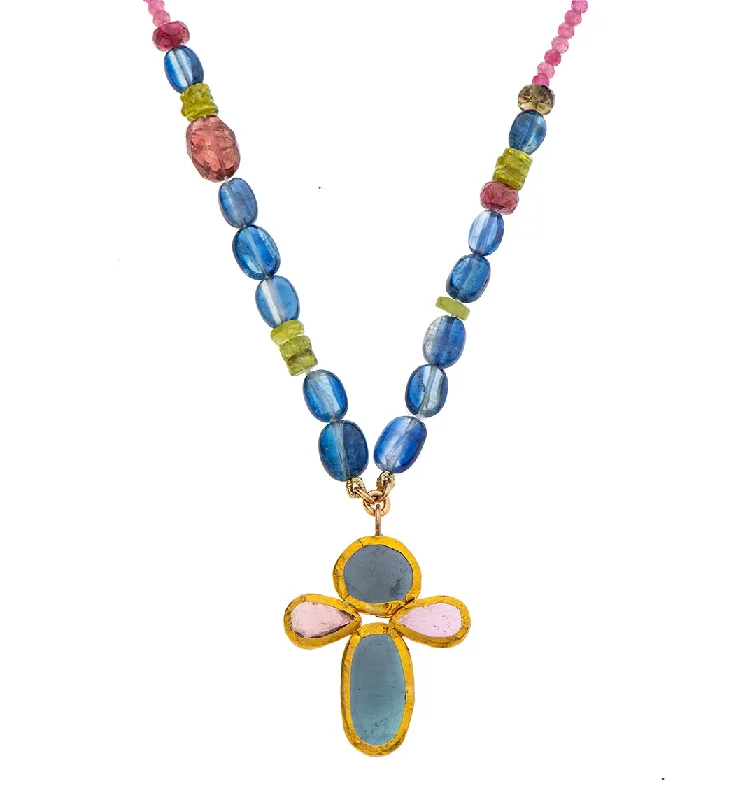 Colorful Gemstone Pendant Necklace-Nava Zahavi Celebration Necklace