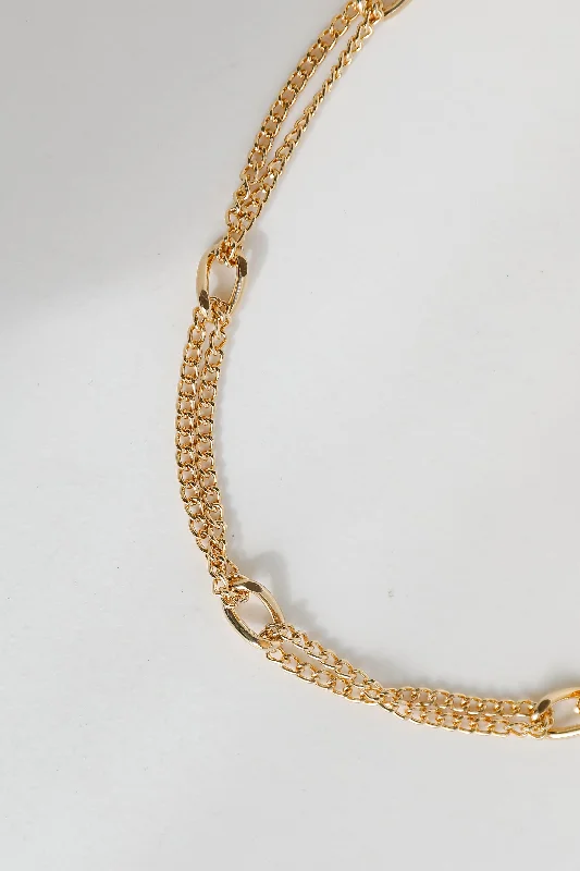 Vintage Silver Necklace-FINAL SALE - Kiley Gold Chain Necklace