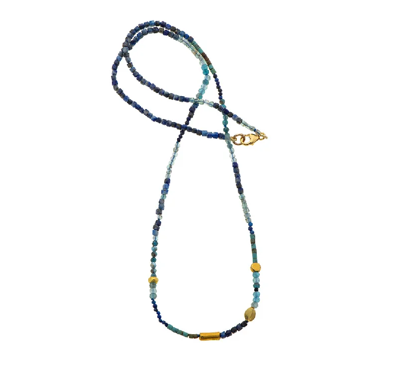 Classic Heart Necklace-Nava Zahavi Yellow Gold Lapis Necklace