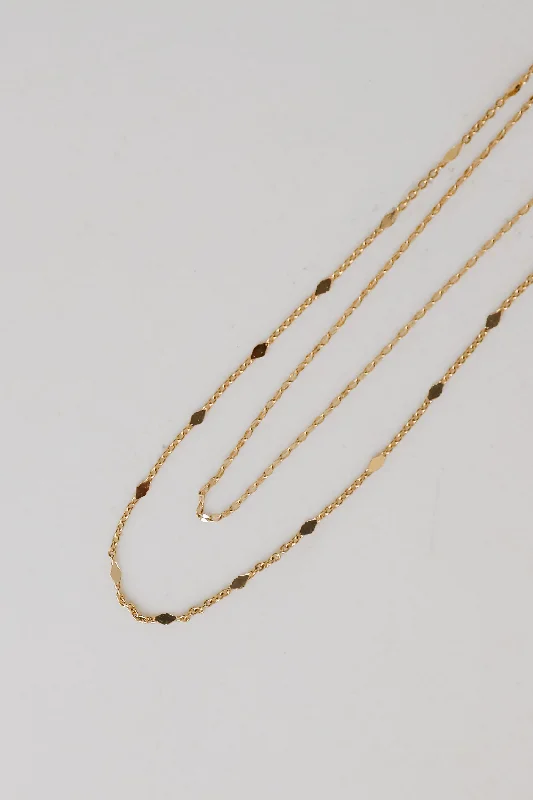 Beaded Necklace for Summer-Eleanor Gold Layered Chain Necklace