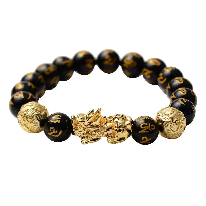 Classic Pearl Bracelet-Feng Shui Black Obsidian Wealth Bracelet