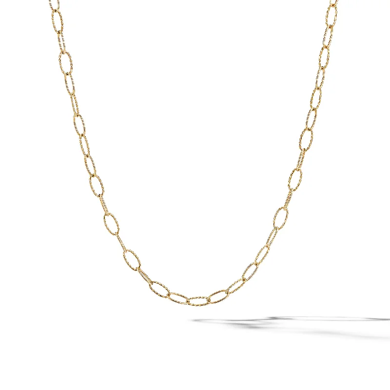 Personalized Name Necklace-Elongated Oval Link Necklace in 18K Yellow Gold\, 6mm