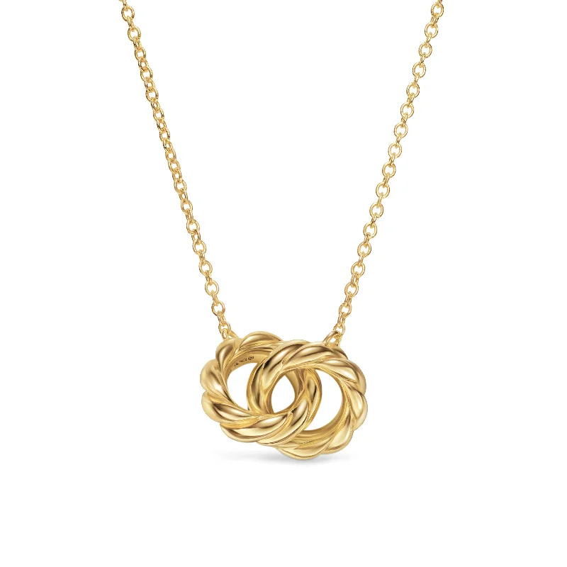 Custom Birthstone Necklace for Mom-Sculpted Cable Chain Necklace in 18K Yellow Gold\, 9mm