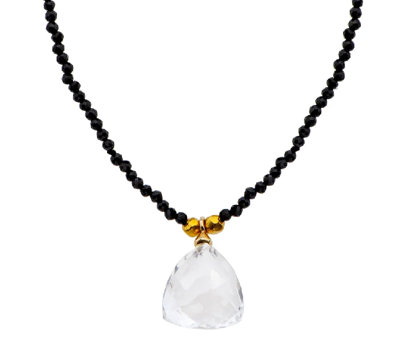 Sparkling Gemstone Necklace-Nava Zahavi Onyx and Herkimer Diamond Necklace