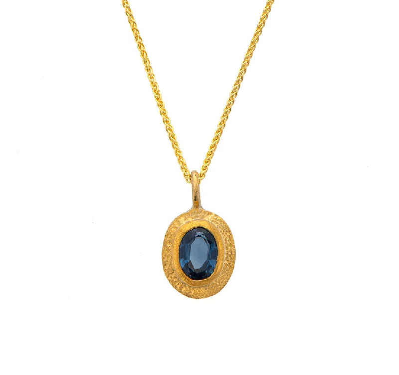 Beaded Necklace for Summer-Nava Zahavi Yellow Gold London Blue Topaz Necklace