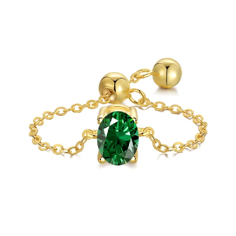 Golden Green Stone DY120766-S-G-GN