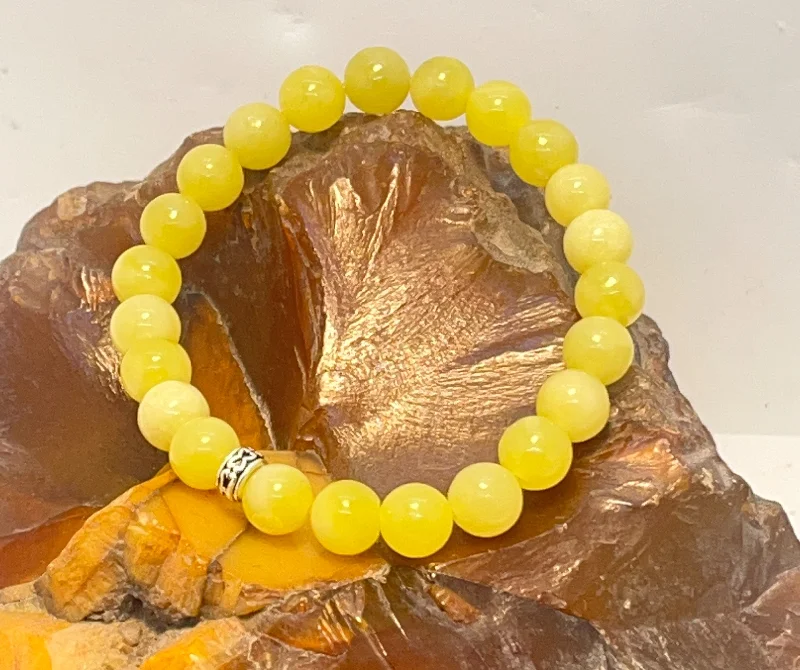 Personalized Adjustable Bracelet-Yellow Serpentine 8mm Stretchy Bracelet