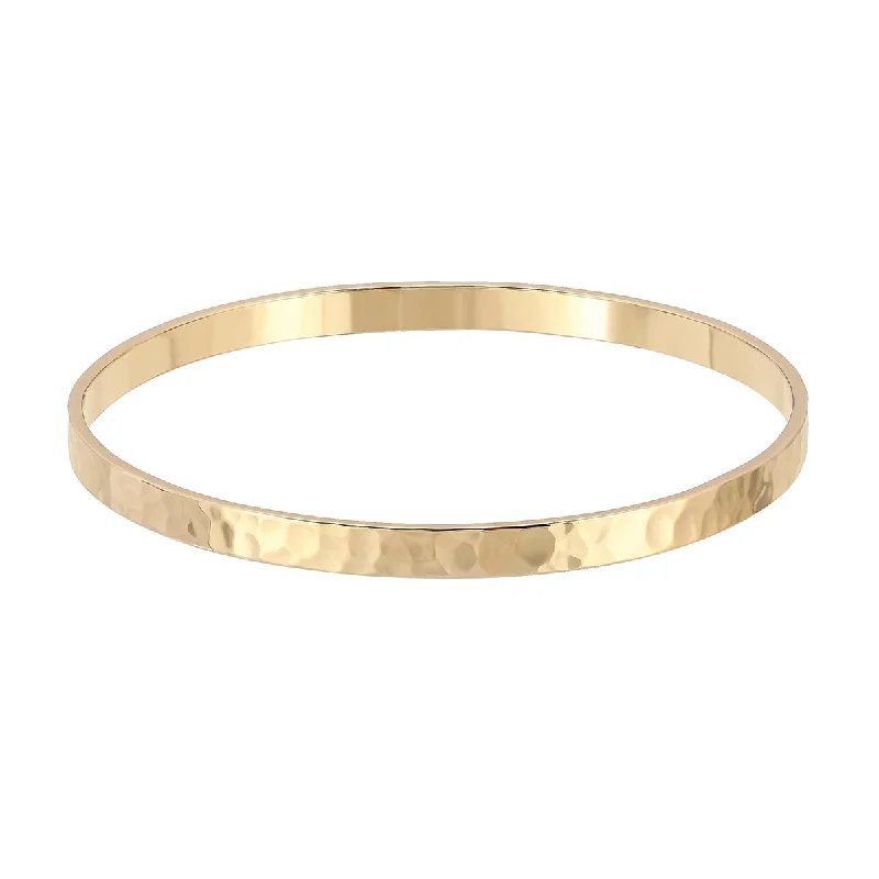 Boho Style Bracelet-Gold Plated Hammered Bangle