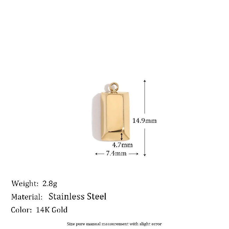 Thick Gold Bar Small Pendant - Gold