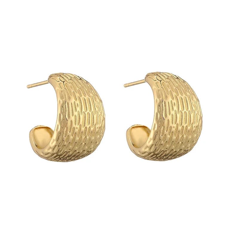 Golden Wide Stripe C- Shaped 1 Pair