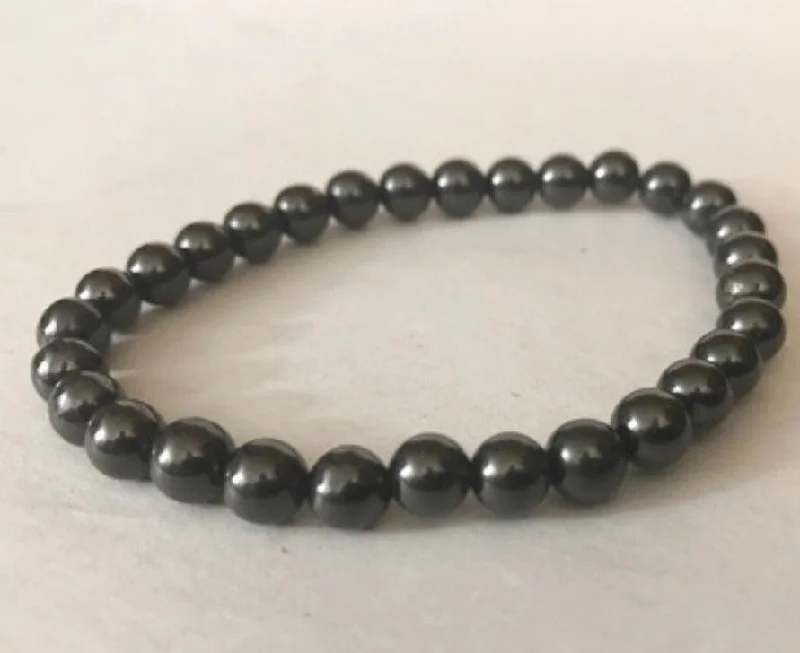 Classic Custom Bracelet for Women-Shungite 6mm Stretchy Bracelet