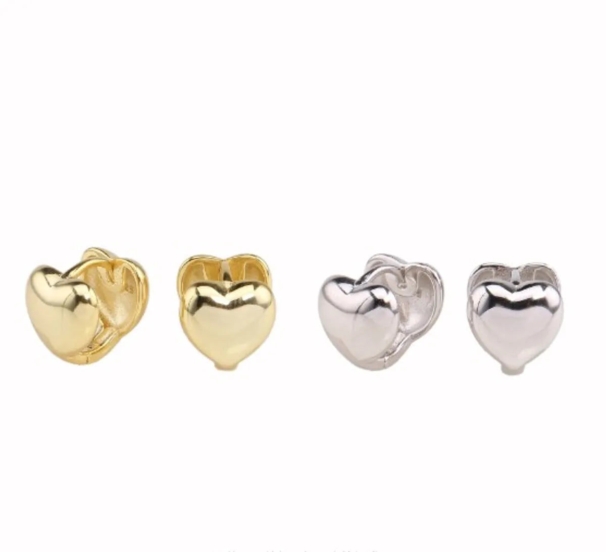 Gemstone Cocktail Ring-1 Pair Ins Style Modern Style Heart Shape Sterling Silver Plating Ear Studs