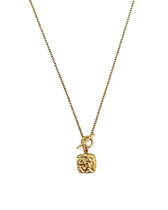 Custom Gold Necklace-Andrea Toggle Pendant Necklace