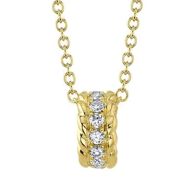 Colorful Pendant Necklace-0.13CT DIAMOND BARREL NECKLACE