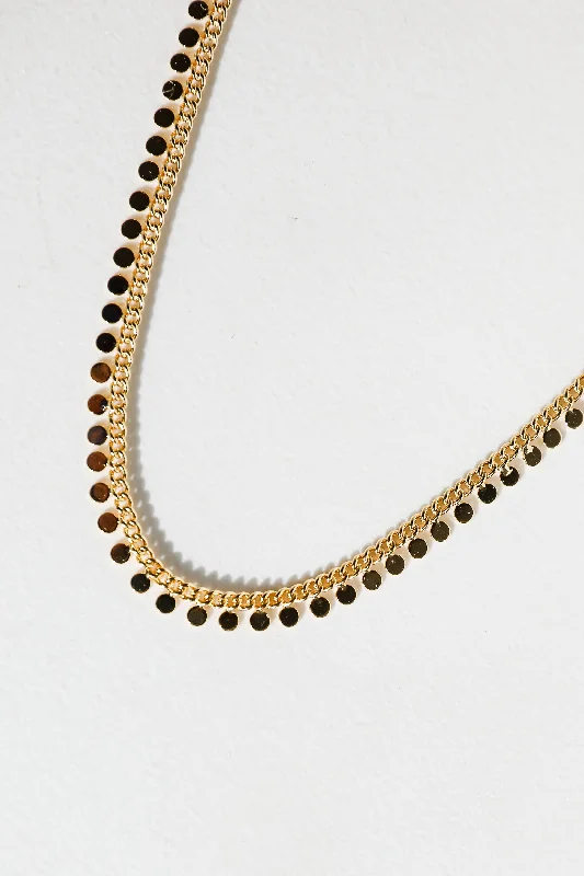 Gold Bead Pendant Necklace-Hannah Gold Chain Necklace