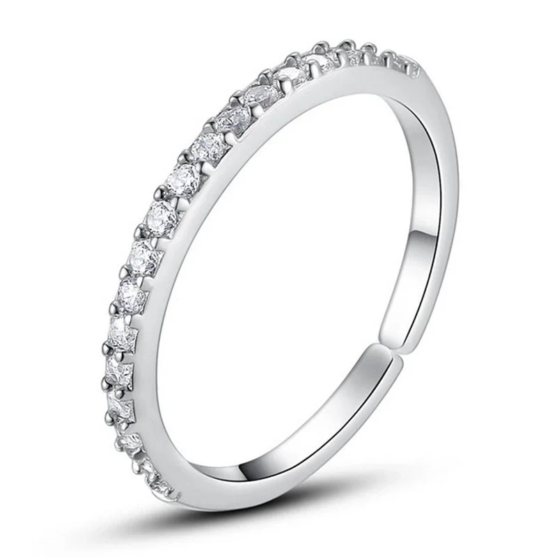 Single Row Ring (White Gold Color)