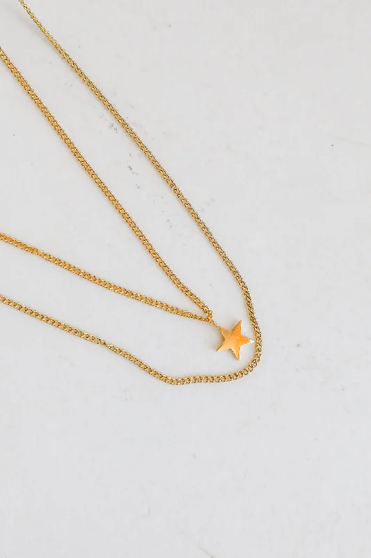 Dainty Diamond Necklace-Alice Star Charm Layered Necklace