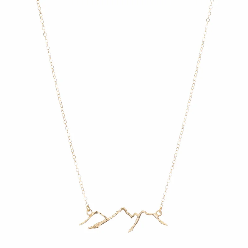 Designer Pendant Necklace-14K Gold Mountain Necklace