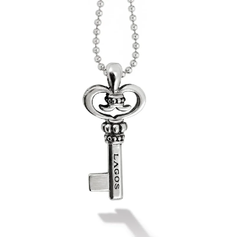 Luxury Charm Necklace-Signature Caviar Key Pendant Necklace