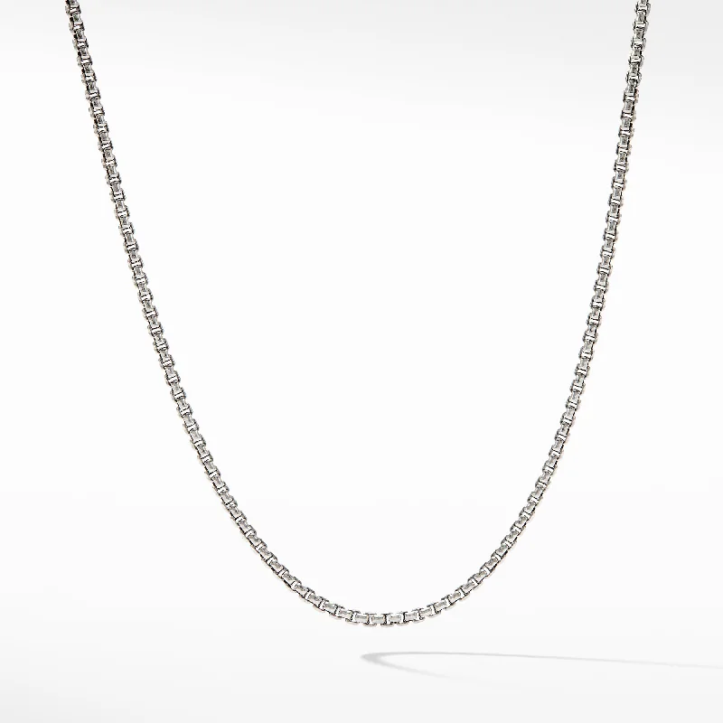 Chunky Gold Necklace-Box Chain Necklace in Sterling Silver with 14K Yellow Gold Accent\, 1.7mm