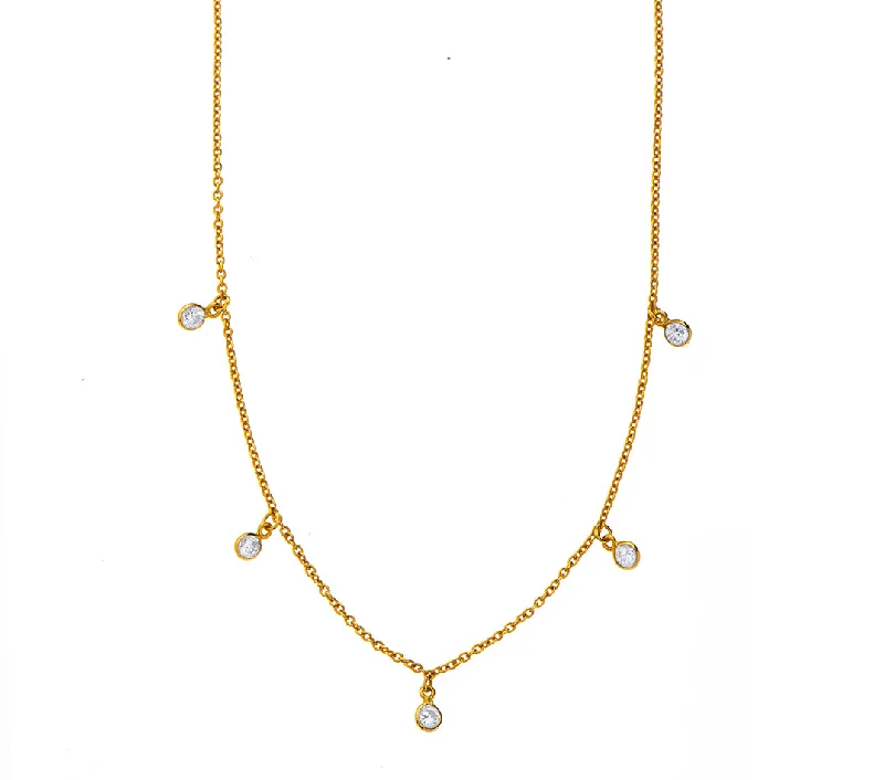 Multi-Layer Necklace for Women-Nava Zahavi Yellow Gold and Diamonds Delicate Necklace