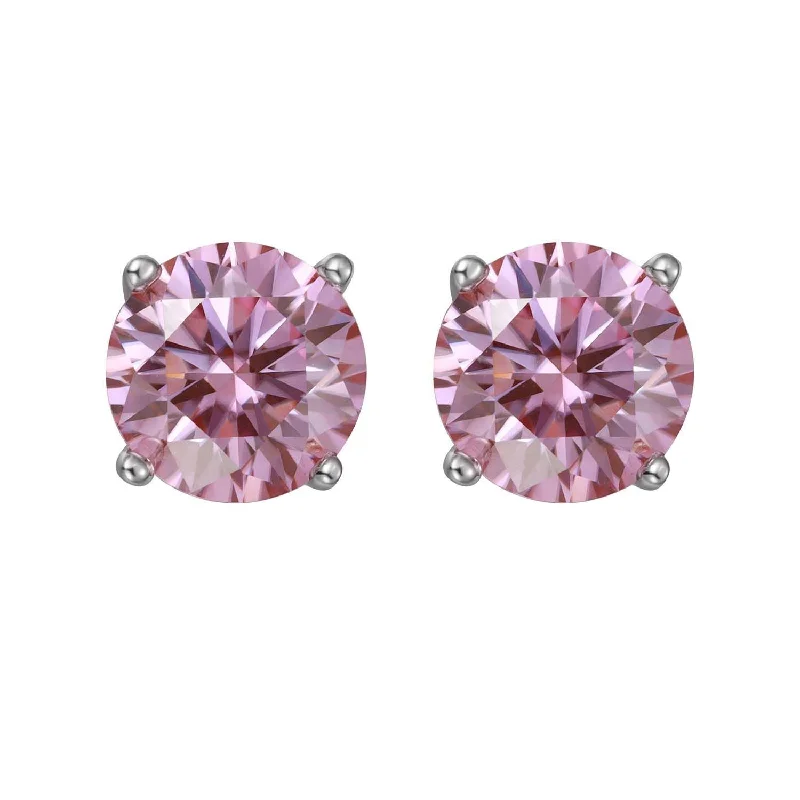 A Pair of Pink Diamond Stud Earrings