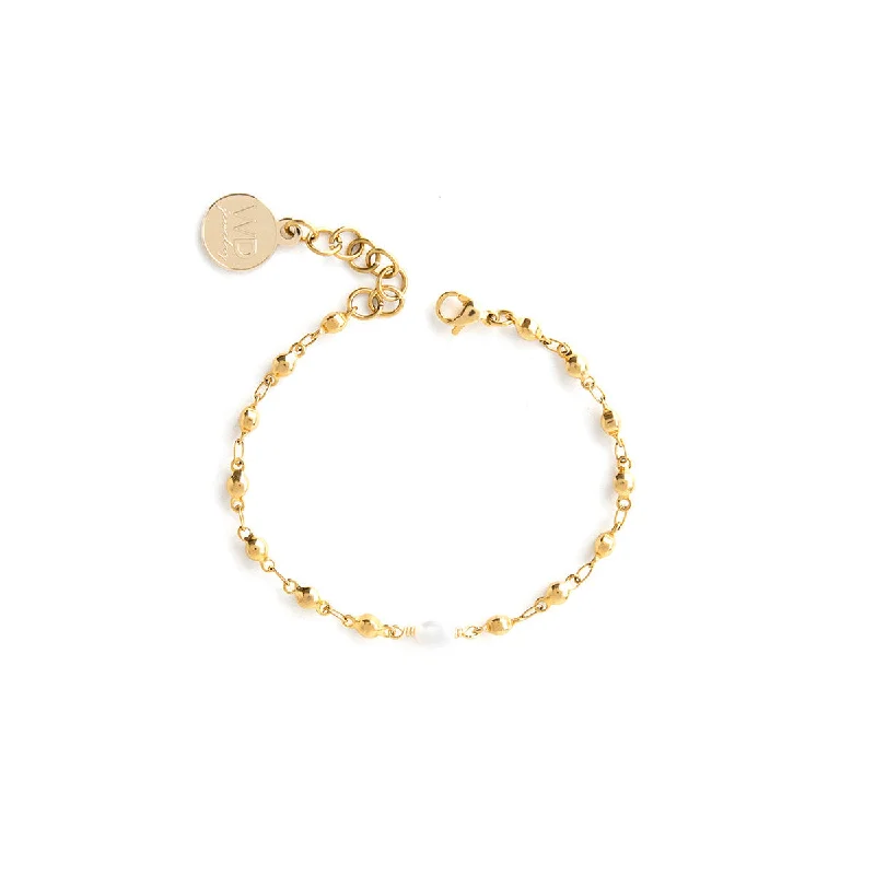 Designer Chain Bracelet-Alive Gold Pearl Bracelet