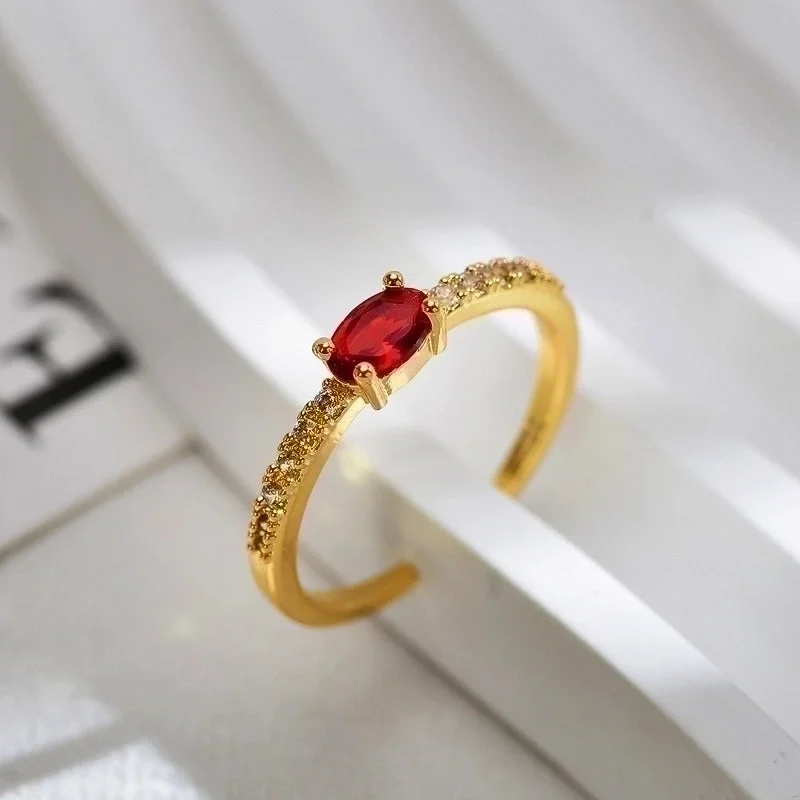 |Gold Red Diamond Ring