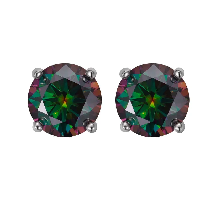 Seven-Color Rhinestone Pair of Stud Earrings