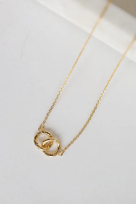 Classic Pearl Necklace-Bridget Gold Chain Necklace