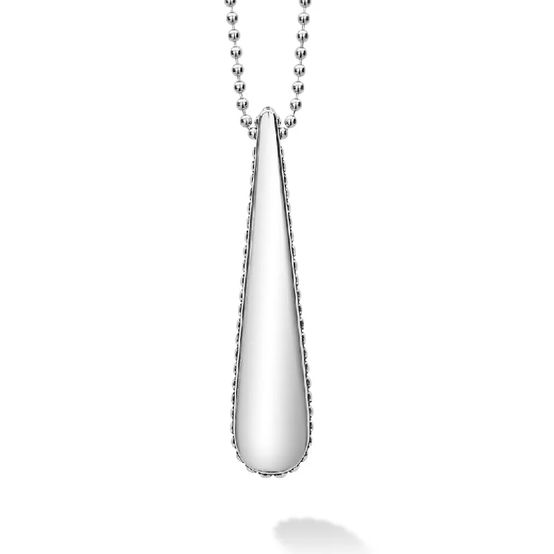 Opal Chain Necklace-Signature Caviar Smooth Drop Pendant Necklace