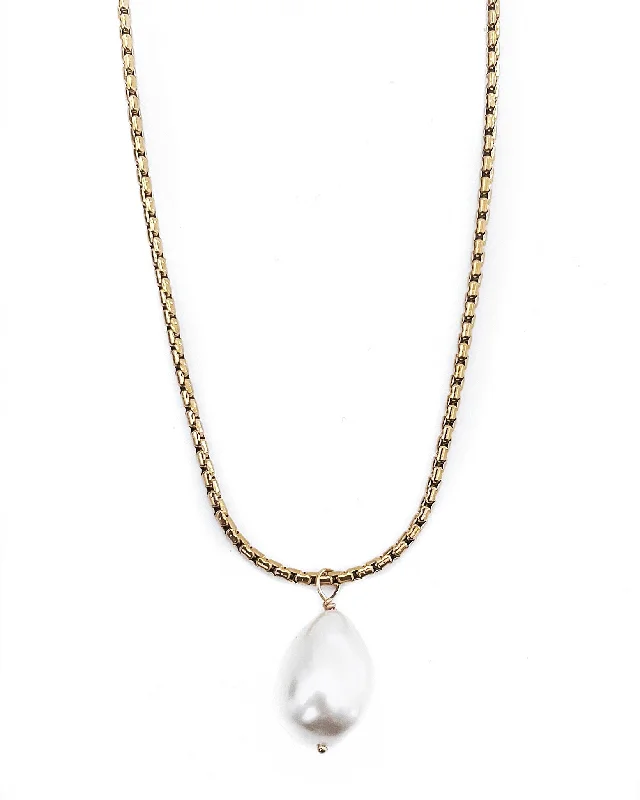 Stylish Gold Necklace-Daphne Pearl Necklace || Choose Length