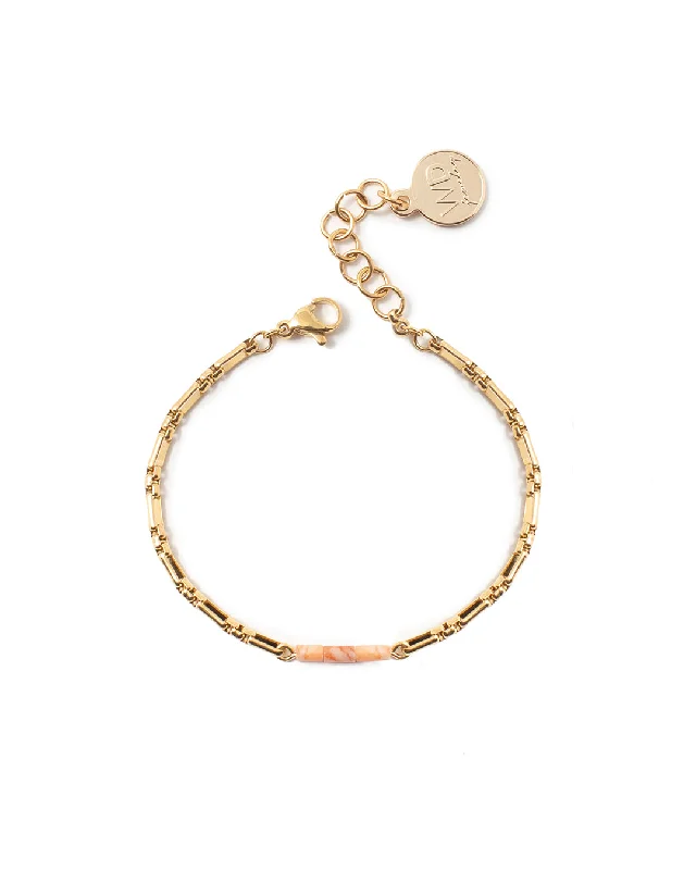 Simple Bar Bracelet-Column Gold Bracelet