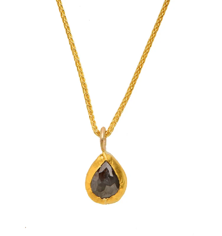 Stylish Gold Necklace-Nava Zahavi Yellow Gold Raw Diamond Necklace