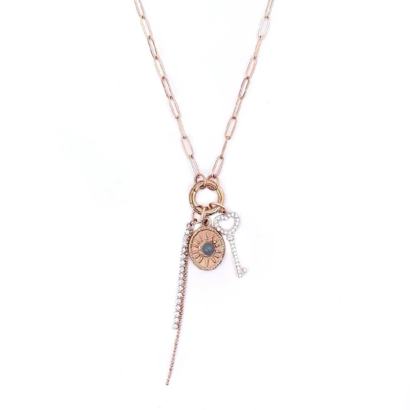 Trendy Gold Necklace-Antonia Charm Necklace