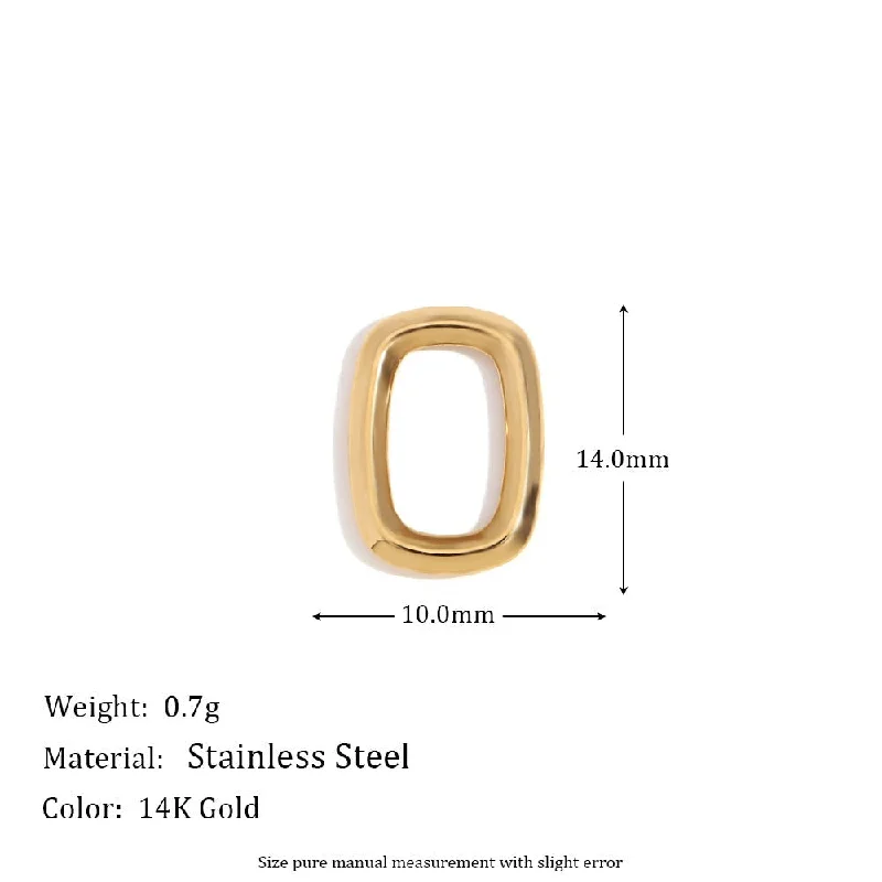 Mini Hollow Rectangular Rounded Ring - Gold