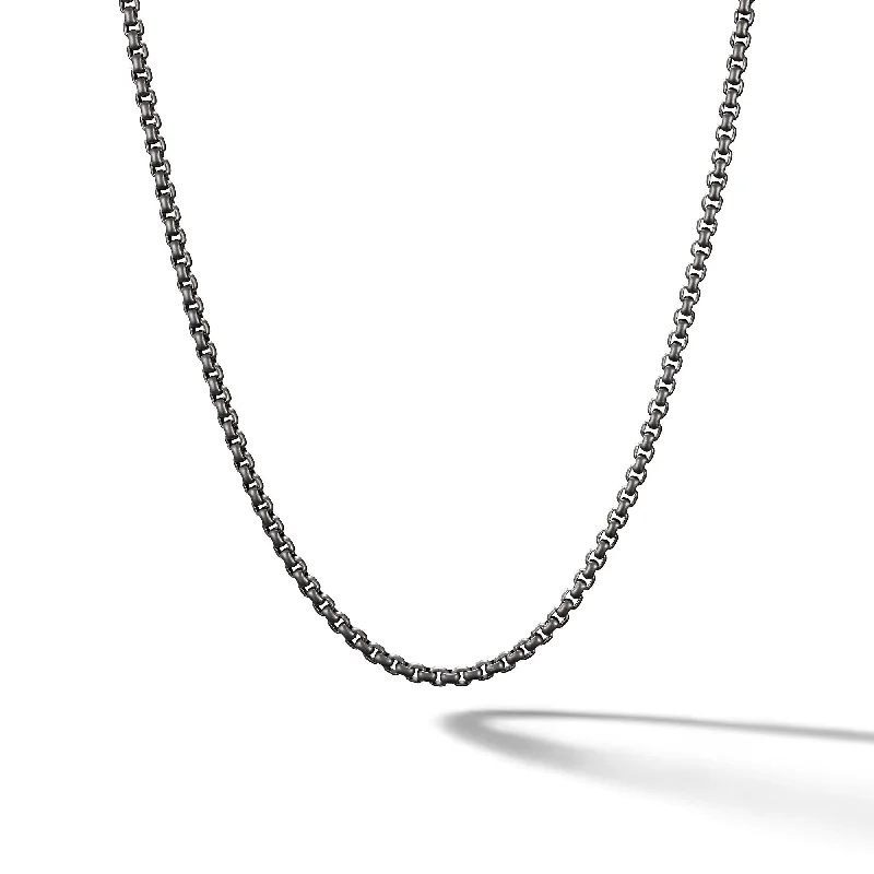 Dainty Beaded Necklace-Box Chain Necklace in Stainless Steel\, 2.7mm