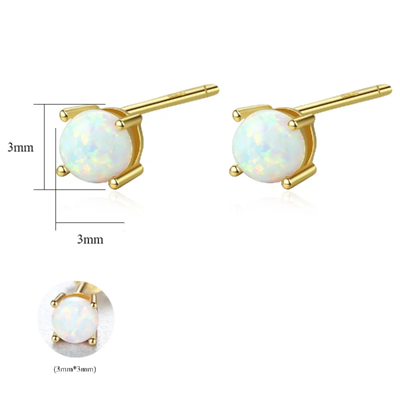 Customizable Wedding Ring-1 Pair Elegant Simple Style Round Solid Color Plating Sterling Silver Ear Studs