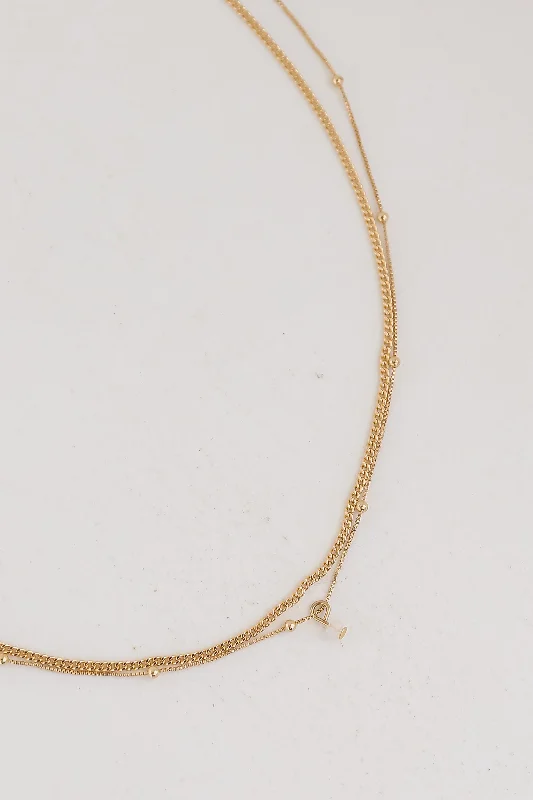 Unique Gold Pendant Necklace-FINAL SALE - Eleanor Gold Layered Chain Necklace