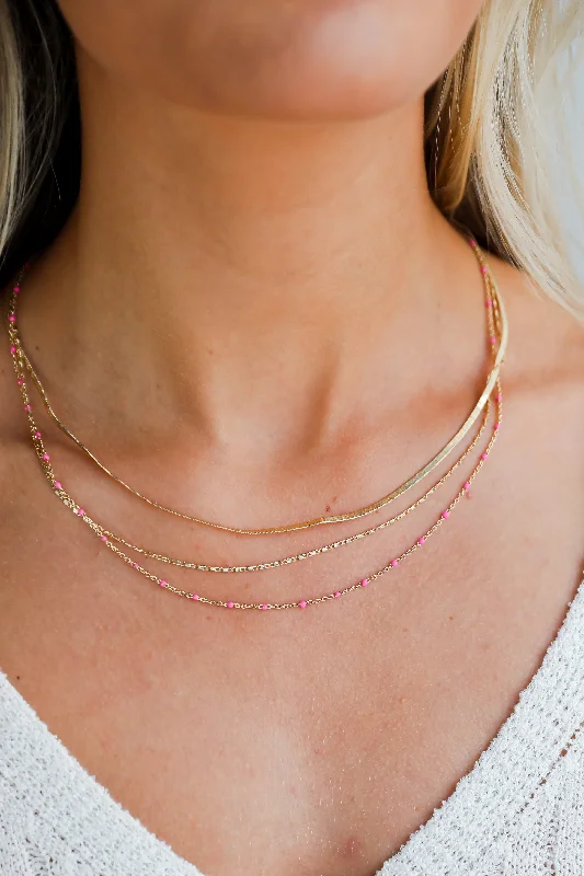 Wedding Necklace for Bridesmaids-Tori Gold Layered Chain Necklace