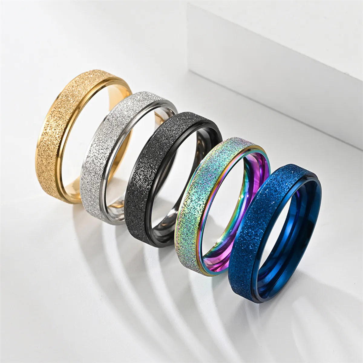 Men’s Tungsten Ring-Simple Style Solid Color Stainless Steel Plating Couple Rings