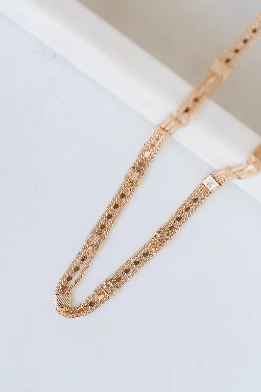 Elegant Diamond Necklace-Hazel Gold Chain Necklace